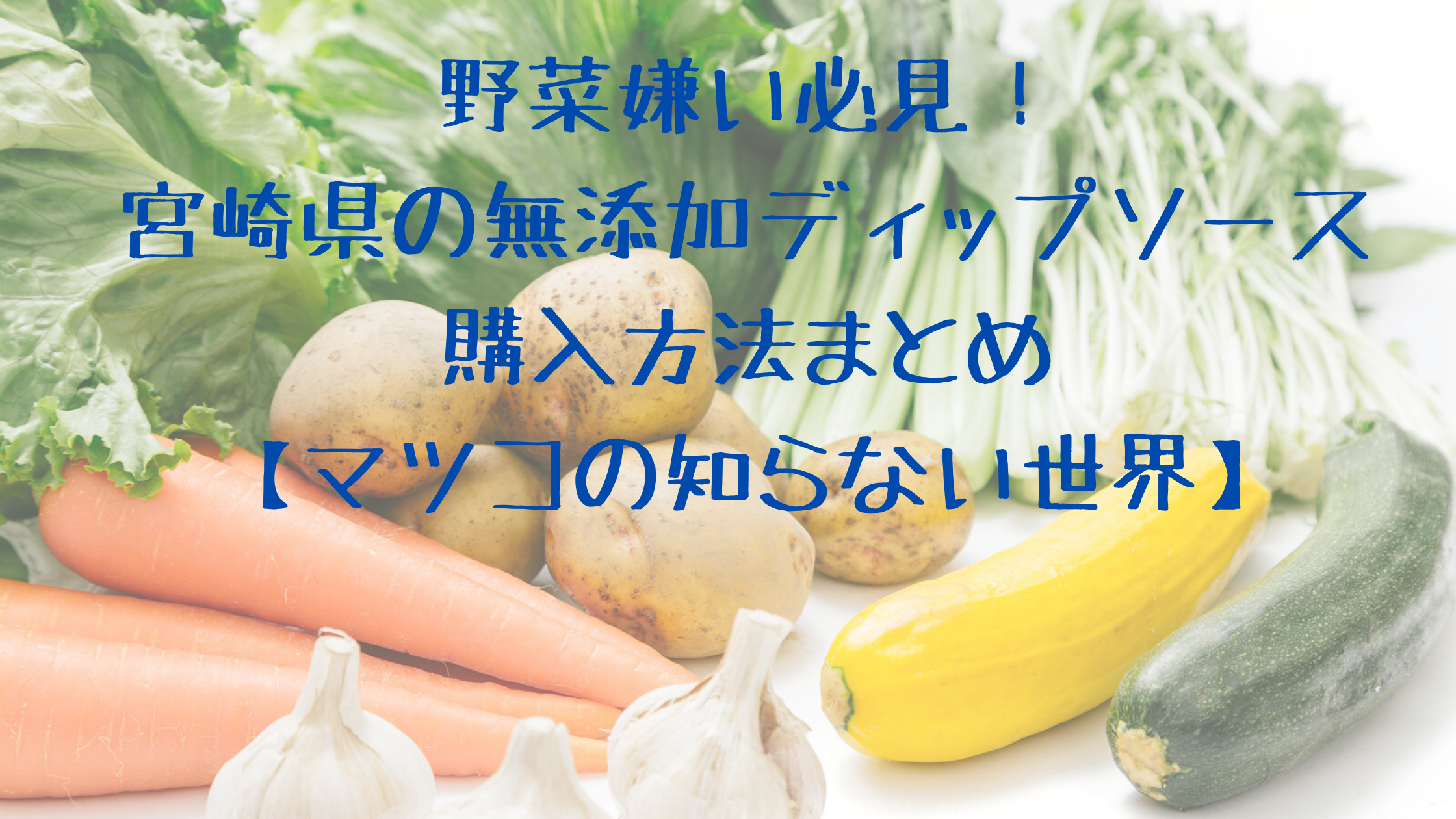 野菜嫌い必見！宮崎県の無添加ディップソース購入方法まとめ【マツコの知らない世界】